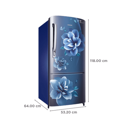 SAMSUNG 183 Litres 4 Star Direct Cool Single Door Refrigerator with Anti-Bacterial Gasket (RR20C1724CU/HL, Camellia Blue)