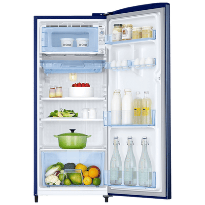 SAMSUNG 183 Litres 4 Star Direct Cool Single Door Refrigerator with Anti-Bacterial Gasket (RR20C1724CU/HL, Camellia Blue)