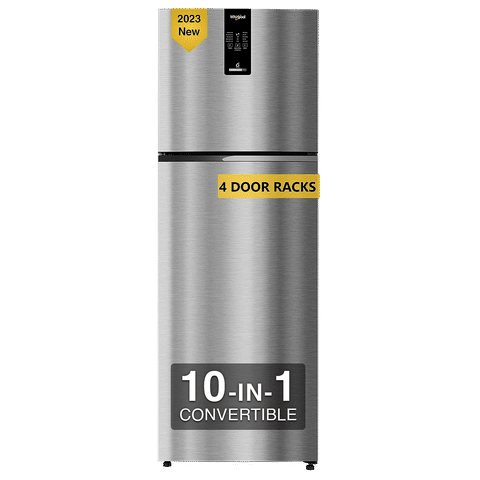 Whirlpool Intellifresh Pro 308 Litres 2 Star Frost Free Double Door Convertible Refrigerator with 6th Sense Technology (Grey)