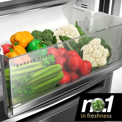 Whirlpool Intellifresh Pro 370 312 Litres 3 Star Frost Free Double Door Bottom Mount Convertible Refrigerator with 6th Sense Technology (Steel Onyx)