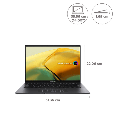 ASUS AMD Ryzen 5 (14 inch, 16GB, 1TB, Windows 11 Home, MS Office 2021, AMD Radeon, OLED Display, Jade Black, UM3402YA-KM551WS)