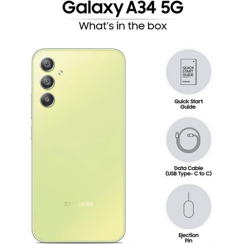 SAMSUNG Galaxy A34 5G (8GB RAM, 256GB, Awesome Lime)