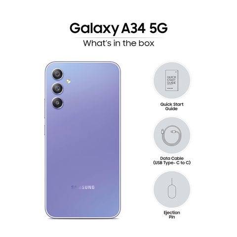 SAMSUNG Galaxy A34 5G (8GB RAM, 256GB, Awesome Violet)