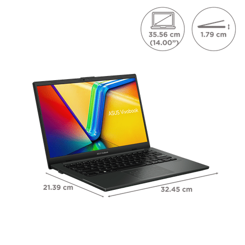 ASUS E1404FA AMD Ryzen 3 Laptop (8GB, 512GB SSD, Windows 11 Home, 14 inch FHD Display, MS Office 2021, Mixed Black, 1.38Kg)