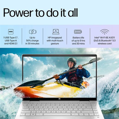 HP Pavilion X360 Intel Core i5 13th Gen (14 inch, 16GB, 1TB, Windows 11 Home, MS Office 2021, Intel Iris Xe, Full HD IPS Display, Natural Silver, 7N760PA)