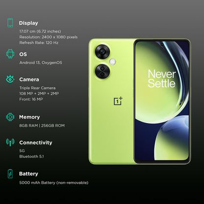 OnePlus Nord CE 3 Lite 5G (8GB RAM, 256GB, Pastel Lime)