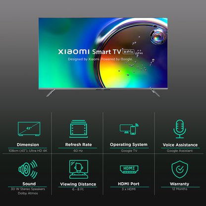 Xiaomi X Pro Series 108 cm (43 inch) 4K Ultra HD LED Google TV with Dolby Vision and Dolby Atmos