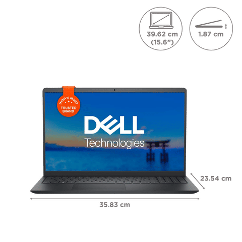 DELL Inspiron 3525 AMD Ryzen 5 5th Gen (15.6 inch, 8GB, 512GB, Windows 11, MS Office 2021, AMD Radeon, FHD Display, Carbon Black, D560926WIN9B)