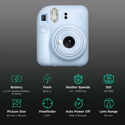 FUJIFILM Instax Mini 12 Instant Camera (Pastel Blue)