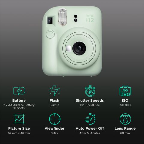 FUJIFILM Instax Mini 12 Instant Camera (Mint Green)