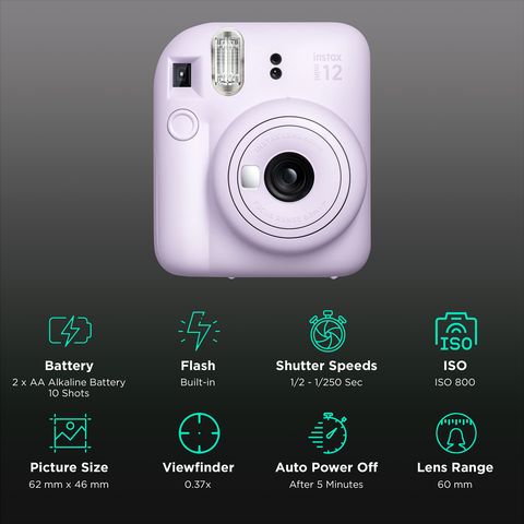 FUJIFILM Instax Mini 12 Instant Camera (Lilac Purple)