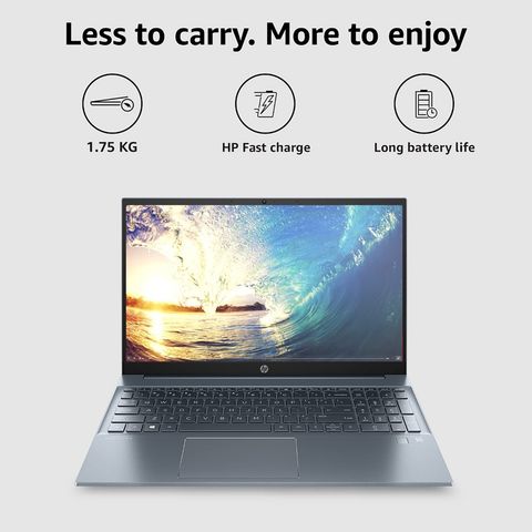 HP Pavilion 15-eg3081TU Intel Core i5 13th Gen (15.6 inch, 16GB, 512GB, Windows 11 Home, MS Office 2021, Intel Iris Xe, Full HD IPS Display, Fog Blue, 875N6PA)