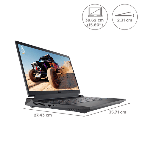 DELL G15-5530 Intel Core i5 13th Gen Gaming Laptop with RGB Keyboard(16GB, 512GB SSD, Windows 11, 6GB Graphics, 15.6 inch 120 Hz FHD Display, MS Office 2021, Dark Shadow Gray, 2.97 KG)