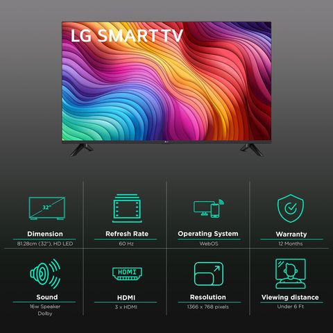 LG LQ64 80 cm (32 inch) HD Ready LED Smart WebOS TV with Active HDR