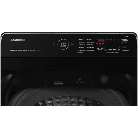 SAMSUNG 11 kg 5 Star Inverter Fully Automatic Top Load Washing Machine (WA11CG5886BVTL, Diamond Drum, Black Caviar)