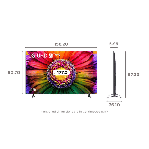 LG UR80 177 cm (70 inch) 4K Ultra HD LED WebOS TV with AI Processor 4K Gen6 (2023 model)