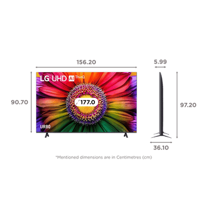 LG UR80 177 cm (70 inch) 4K Ultra HD LED WebOS TV with AI Processor 4K Gen6 (2023 model)