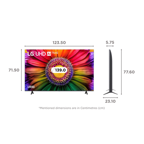 LG UR80 139 cm (55 inch) 4K Ultra HD LED WebOS TV with AI Processor 4K Gen6 (2023 model)