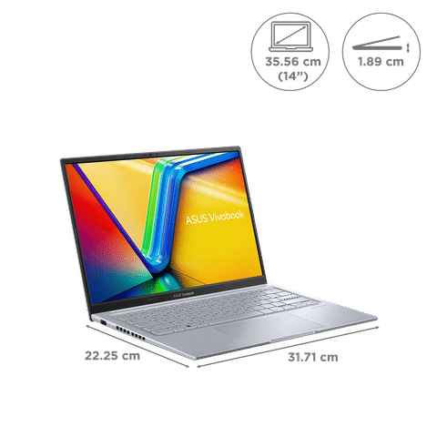 ASUS Vivobook 14X Intel Core i5 13th Gen Laptop (16GB, 512GB SSD, Windows 11 Home, 4GB GDDR6, 14 inch WUXGA IPS Display, MS Office 2021, Cool Silver, 1.4 Kg)