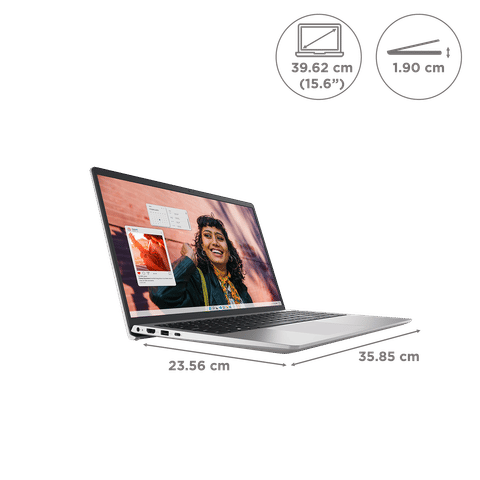 DELL Inspiron 3530 Intel Core i3 13th Gen Thin and Light Laptop (8GB, 512GB SSD, Windows 11 Home, 15.6 inch FHD LED Backlit Display, MS Office 2021, Platinum Silver, 1.62 KG)