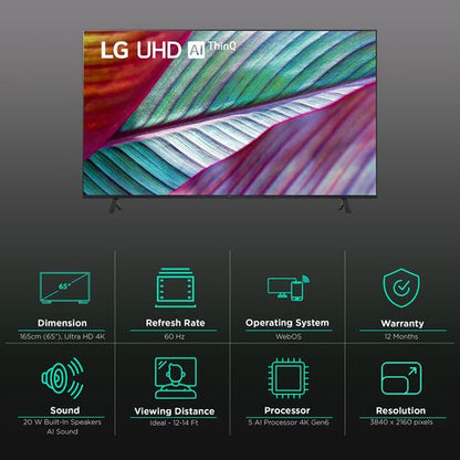 LG UR75 165 cm (65 inch) 4K Ultra HD LED WebOS TV with α5 Gen5 AI Processor 4K