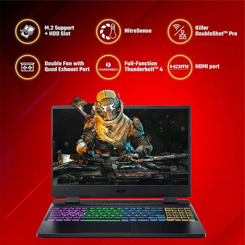 acer Nitro 5 Intel Core i5 12th Gen (15.6 inch, 16GB, 512GB, Windows 11 Home, NVIDIA GeForce RTX 3050, FHD IPS Display, Obsidian Black, UN.QFHSI.025)