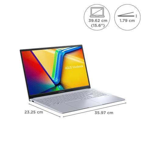 ASUS Vivobook 15X K3504VAB-NJ322WS Intel Core i3 13th Gen Thin and Light Laptop (8GB, 512GB SSD, Windows 11 Home, 15.6 inch Full HD LED-Backlit Display, MS Office 2021, Cool Silver, 1.6 KG)