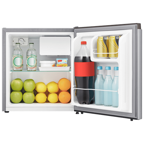 Hisense 46 Liters 4 Star Direct Cool Single Door Refrigerator with Reversible Door (RR46D4SSN, Silver)