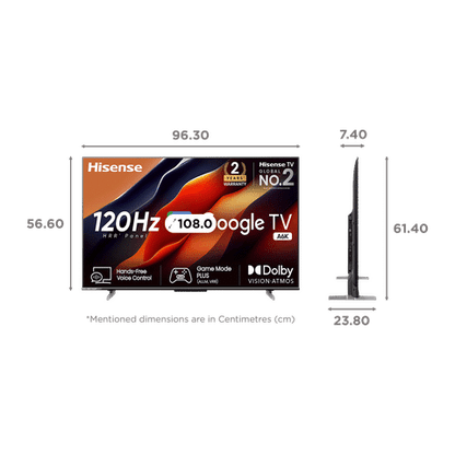 Hisense A6K 108 cm (43 inch) 4K Ultra HD LED Google TV with Dolby Atmos