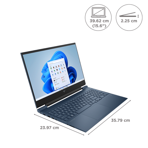 HP Victus 15-fb0153AX AMD Ryzen 5 (15.6 inch, 8GB, 512GB, Windows 11 Home, MS Office 2021, AMD Radeon RX 6500M, FHD IPS Display, Performance Blue, 8H5K2PA)