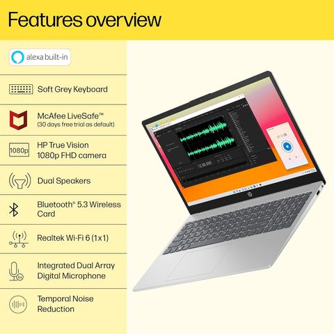 HP 15-fd0006TU Intel Core i3 13th Gen (15.6 inch, 8GB, 512GB, Windows 11 Home, MS Office 2021, Intel UHD, FHD Display, Natural Silver, 7P6Z8PA)