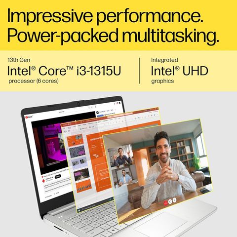 HP 15-fd0006TU Intel Core i3 13th Gen (15.6 inch, 8GB, 512GB, Windows 11 Home, MS Office 2021, Intel UHD, FHD Display, Natural Silver, 7P6Z8PA)