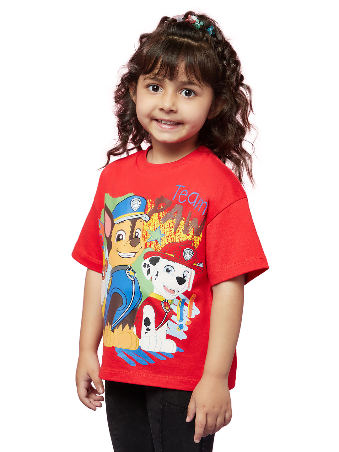 Girls Cotton Red Paw Patrol Tshirt