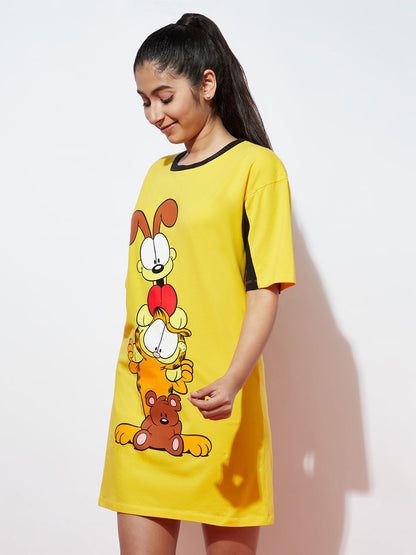 Teen Girls Big Garfield Print Dress