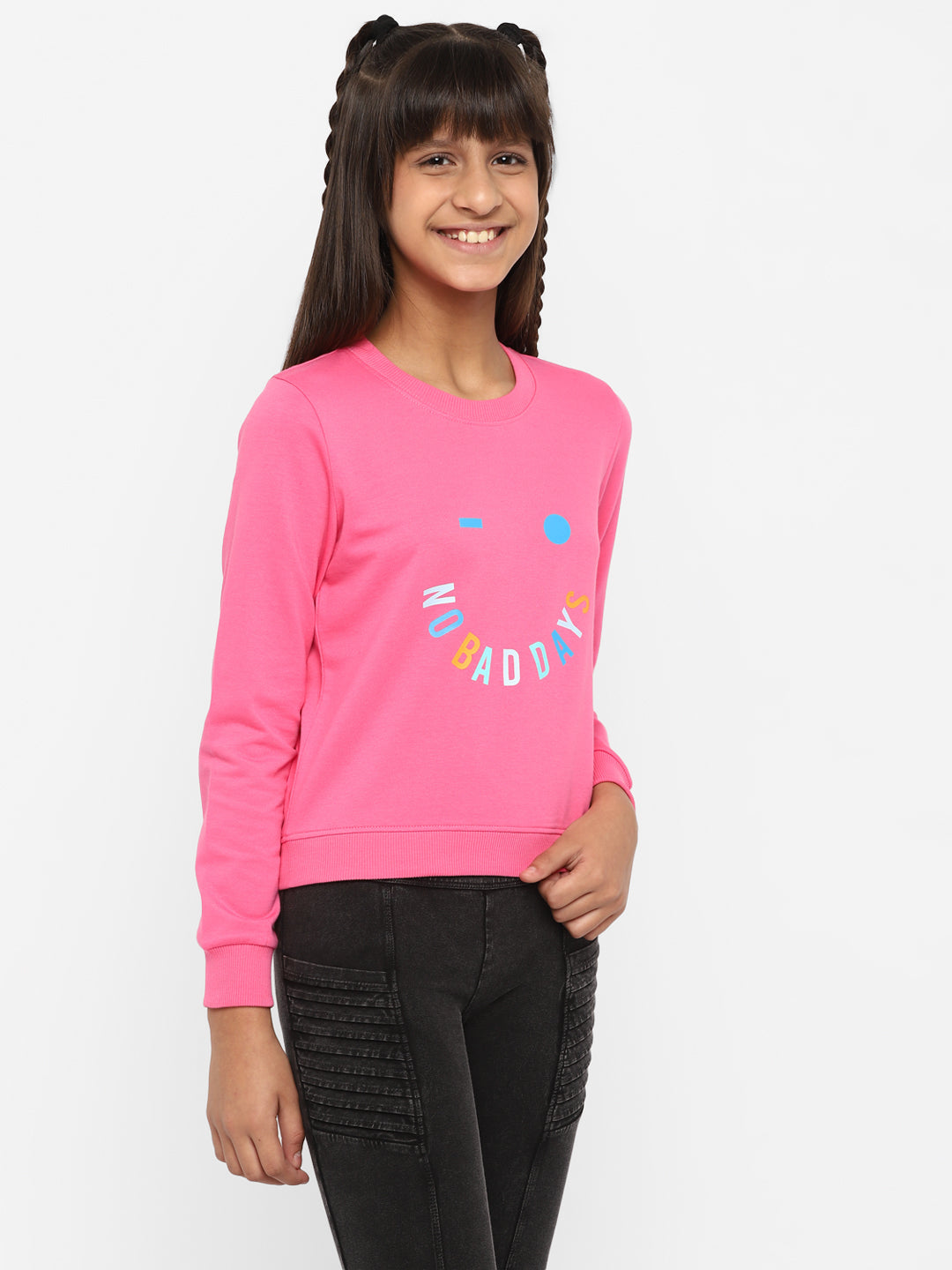 Girls-All-About-Day-Printed-Sweatshirt-Pink