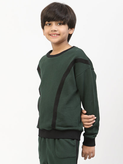 Boys Winter Sweatshirt-Dark Green