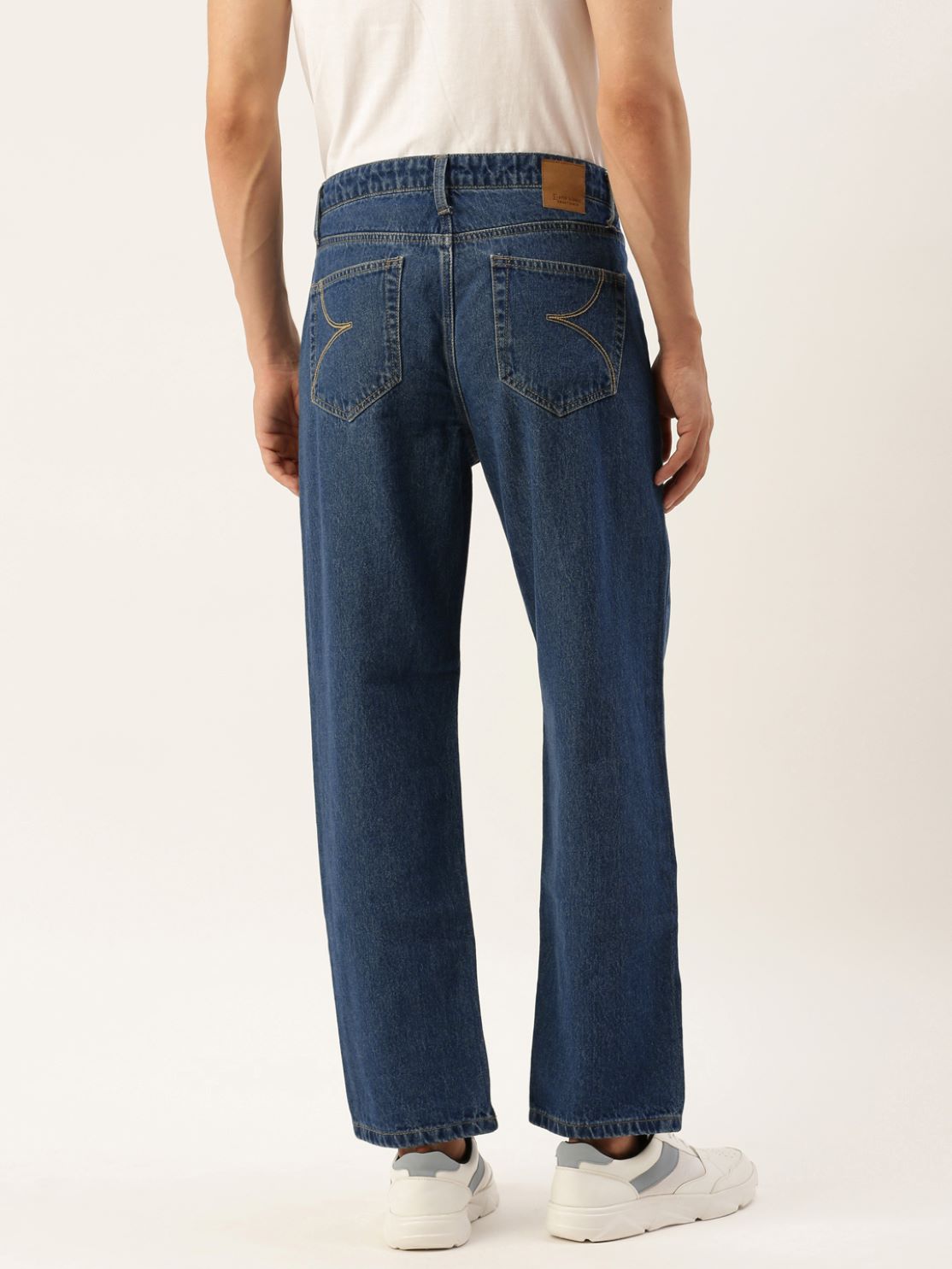 Men Blue Relaxed Fit Solid Jeans