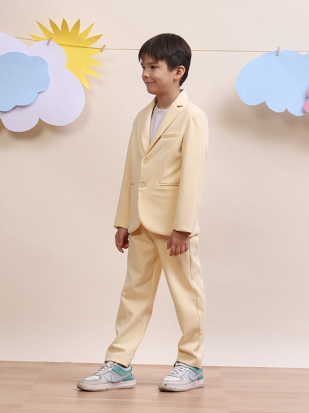 Boys Elegant Off-White Formal Suit Set