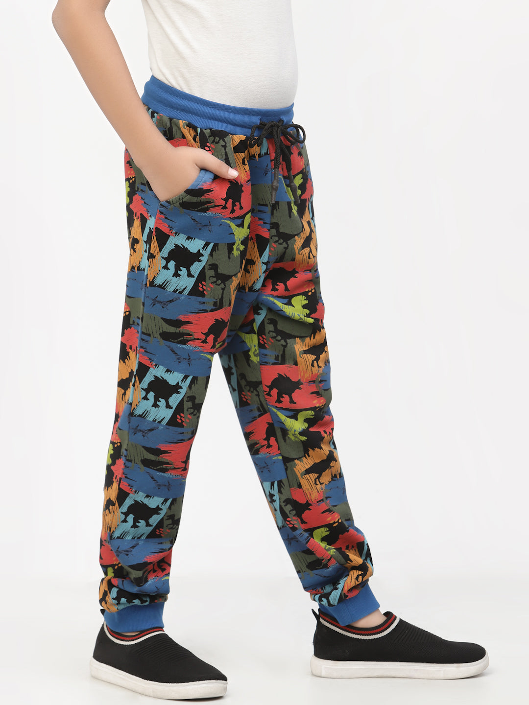 Organic Dinosaur Boy Jogger Blue