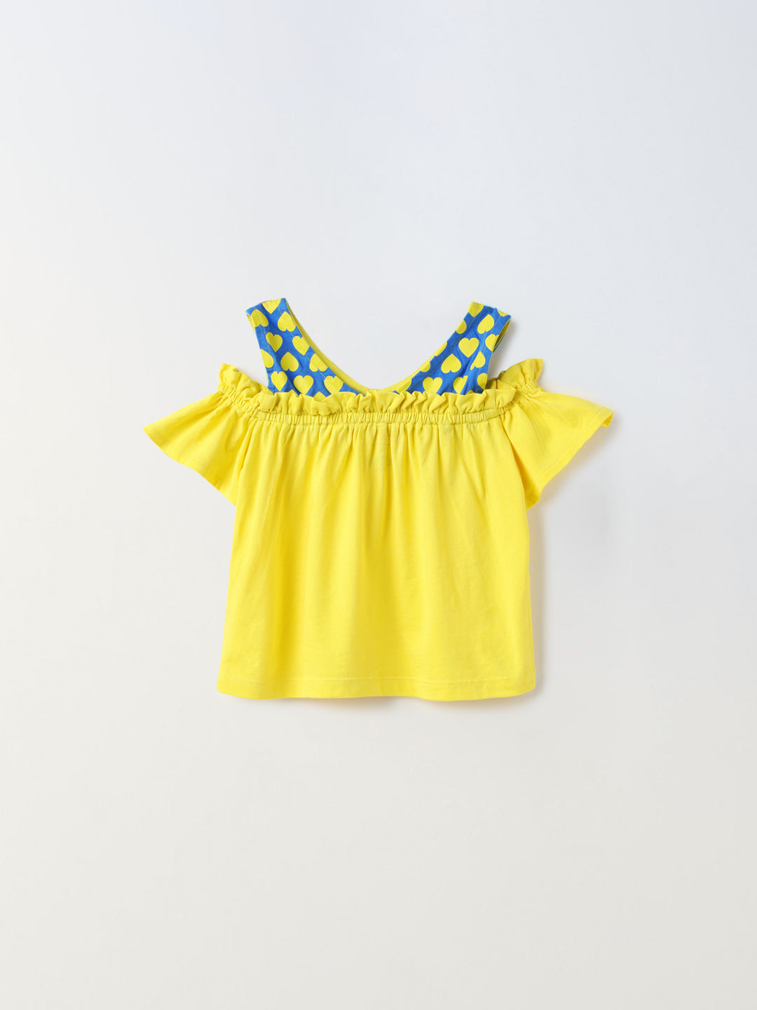 Cold Shoulder Yellow girls Top