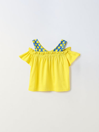 Cold Shoulder Yellow girls Top