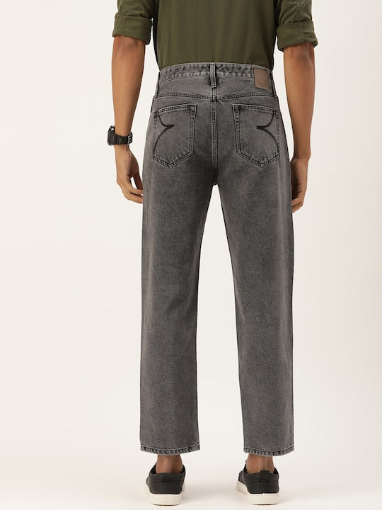 Men Grey Relaxed Fit Solid Jeans