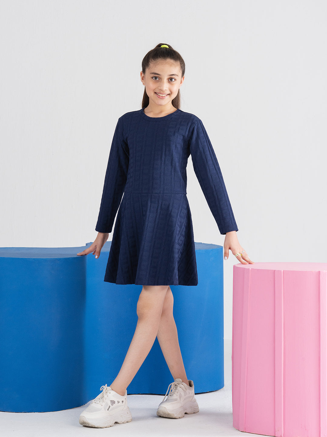 Jacquard G-Knit Navy Dress