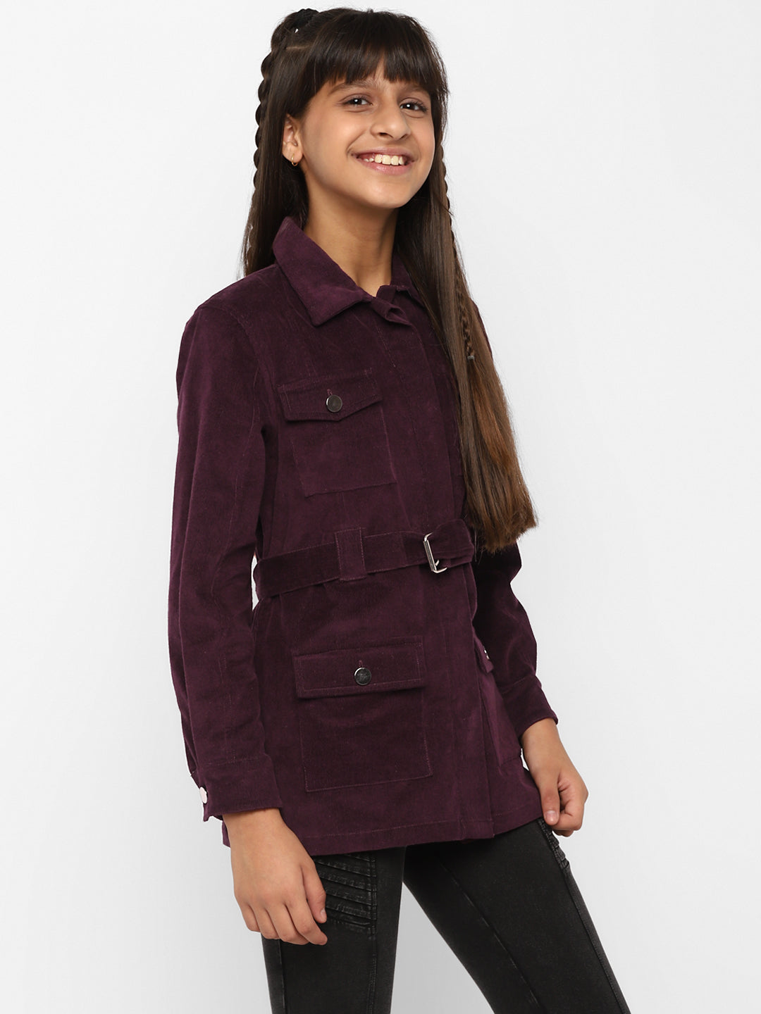 Girls-4 Pocket-Jacket-Voilet