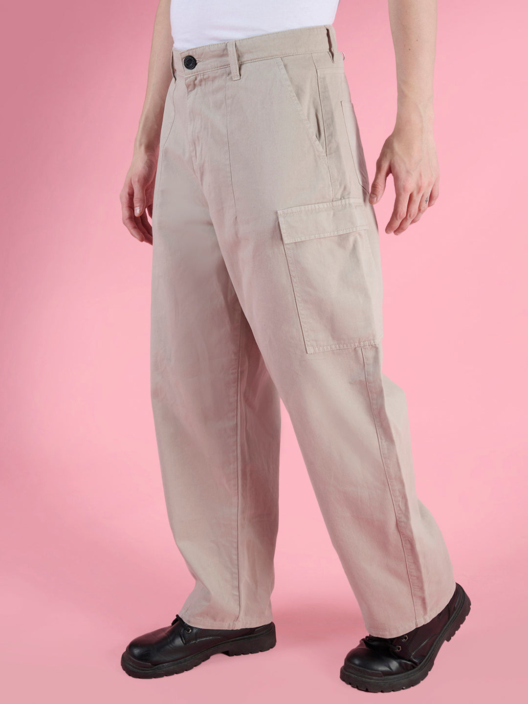 MEN-LOOSE BALLOON FIT COTTON CARGO TROUSERS