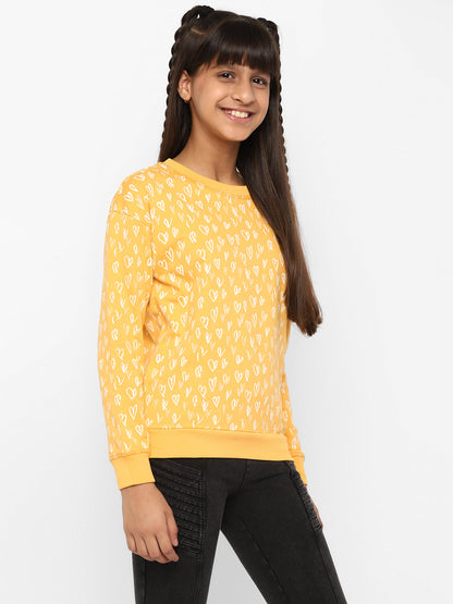 Girls-All-Over-Heart-Printed-Sweatshirt-Yellow