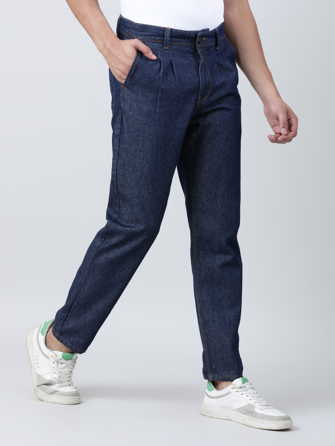 Mens comfy tapered fit denim trouser