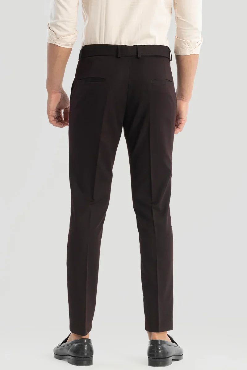 Dark Brown Slim Fit Trousers