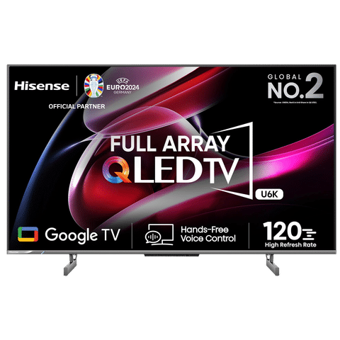 Hisense U6K 139 cm (55 inch) QLED 4K Ultra HD Google TV with Dolby Atmos (2023 model)