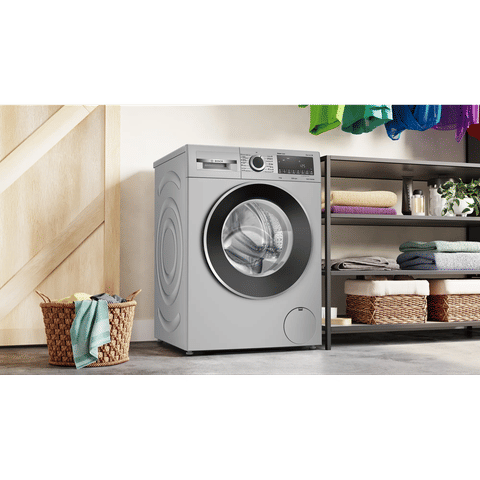 BOSCH 8 kg Fully Automatic Front Load Washing Machine (Series 6, WGA1320SIN, Auto Stain Removal, Silver)